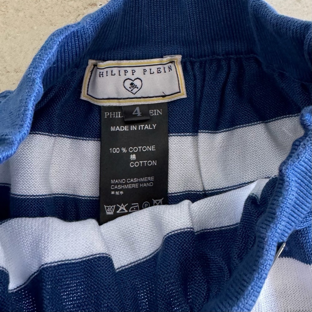 Philipp Plein Nautical Blue and White Striped Girl Skirt, Size 4 - Picture 6 of 6